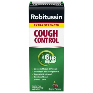 Robitussin Extra Strength Cough Control Cherry 100mL (Pack of 6 – $8.99 Each)