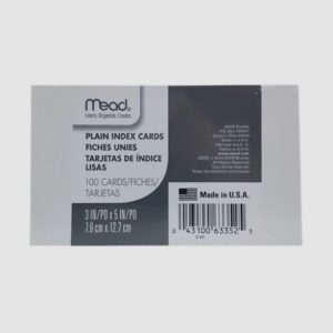 Mead Plain Index Cards 100pcs